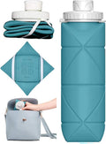 Collapsible Silicone Water Bottle - 600ml Foldable Travel Water Bottle