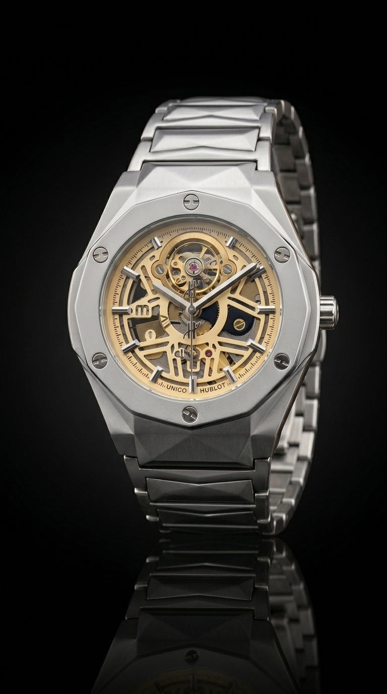 Luxury Skeleton Automatic Watch for Men | Stainless Steel Premium Wrist Watch | Waterproof Business & Casual Style