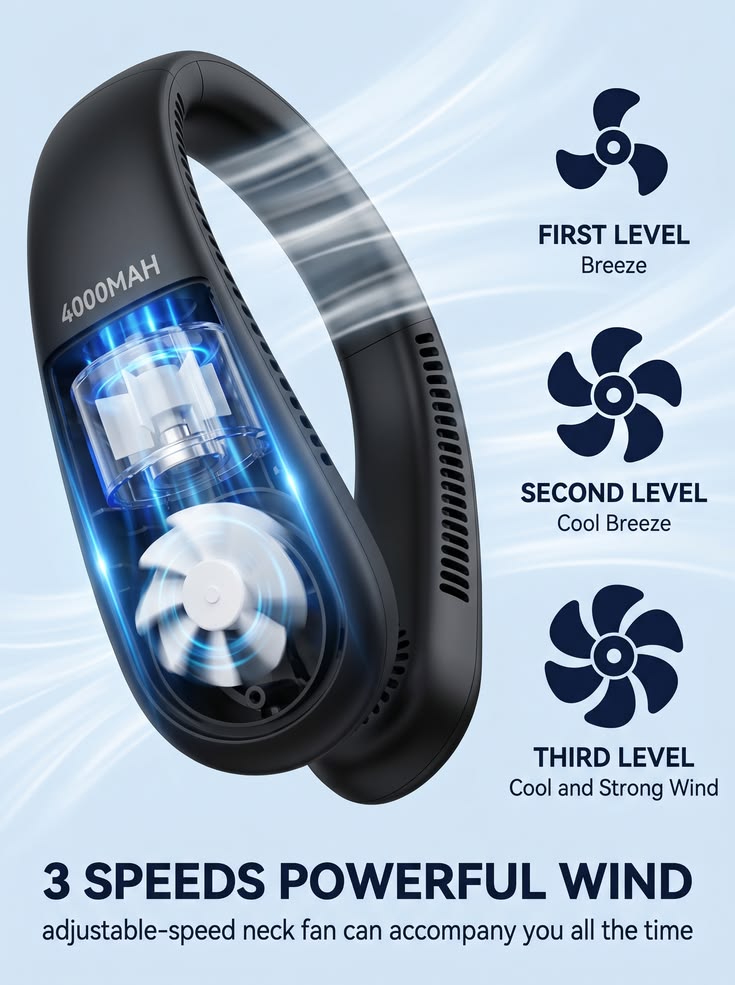 Portable Neck Fan  | Portable Bladeless Neck Fan for Summer |