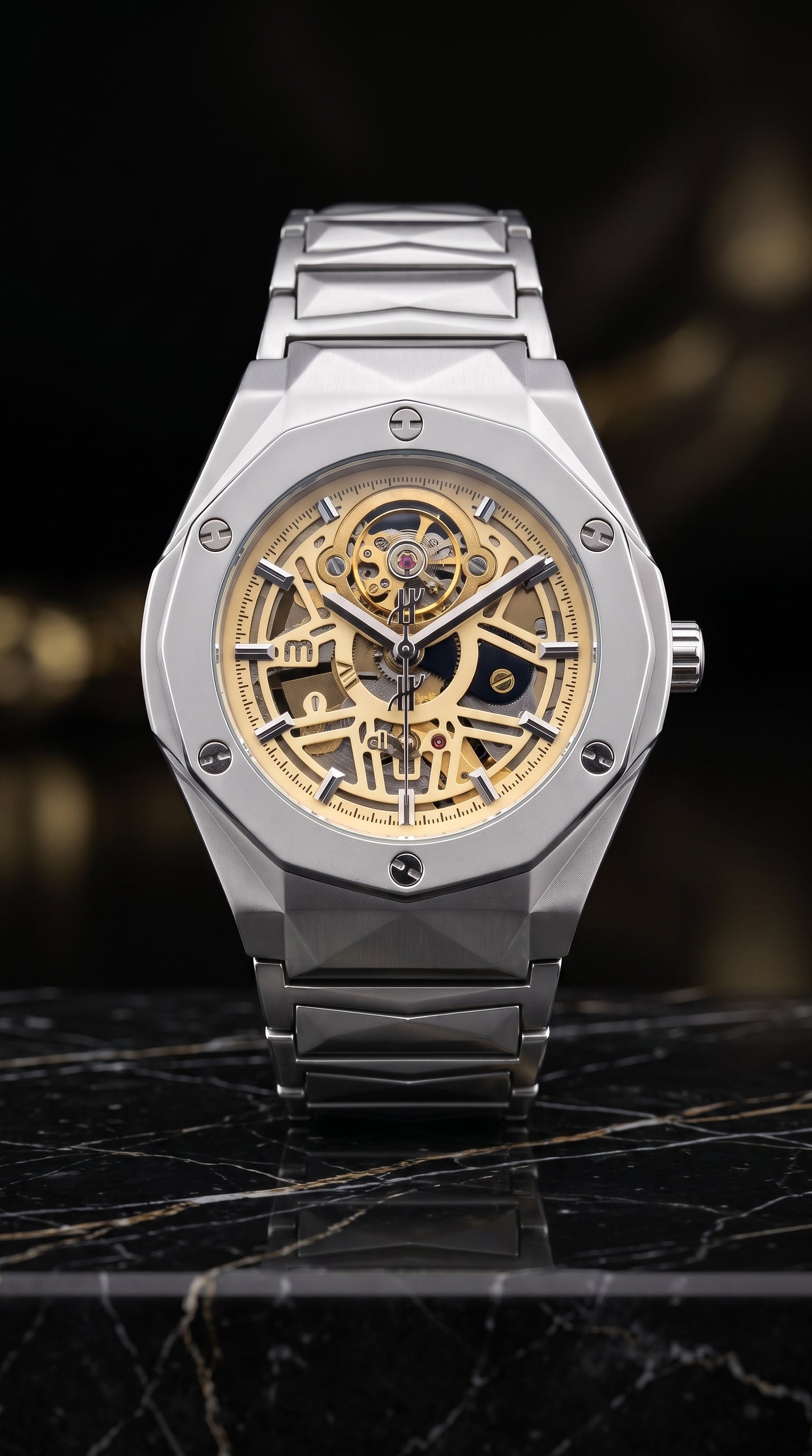 Luxury Skeleton Automatic Watch for Men | Stainless Steel Premium Wrist Watch | Waterproof Business & Casual Style